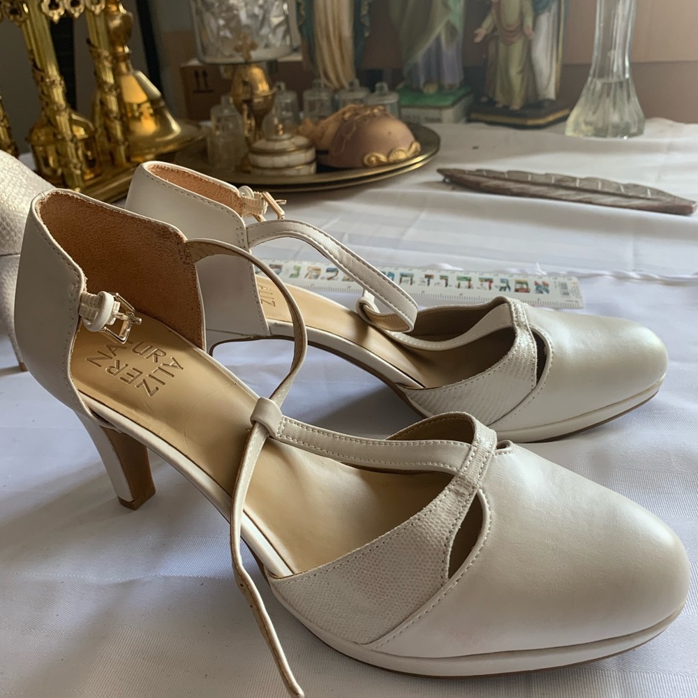 Naturalizer Ivory T-Strap Heels